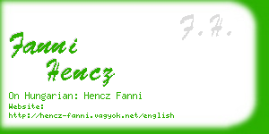 fanni hencz business card